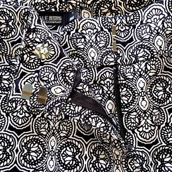 7th Ave NY& Co Suiting Collection Black White Paisley MidRise Shorts Stretch Sz4 - Picture 6 of 11